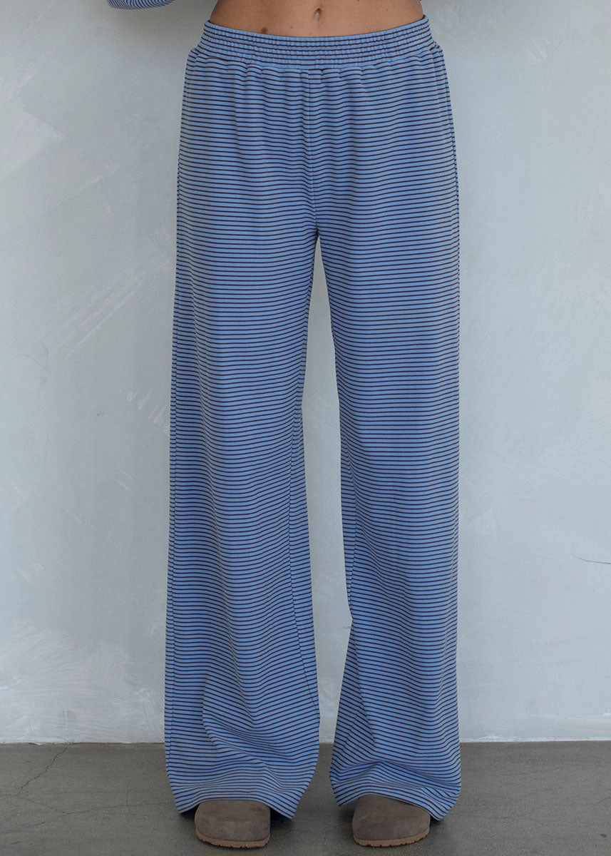Janie Striped Pant - Blue Quick-Dry Material QuickDryTech