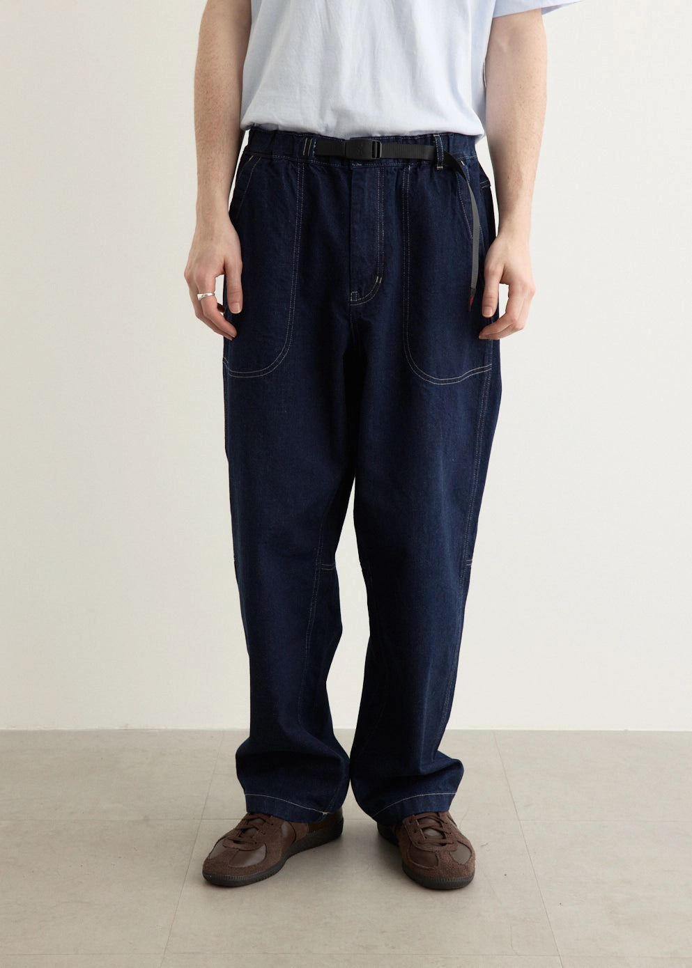Japanese Slub Denim Pant Cropped length Garment Washed Softness