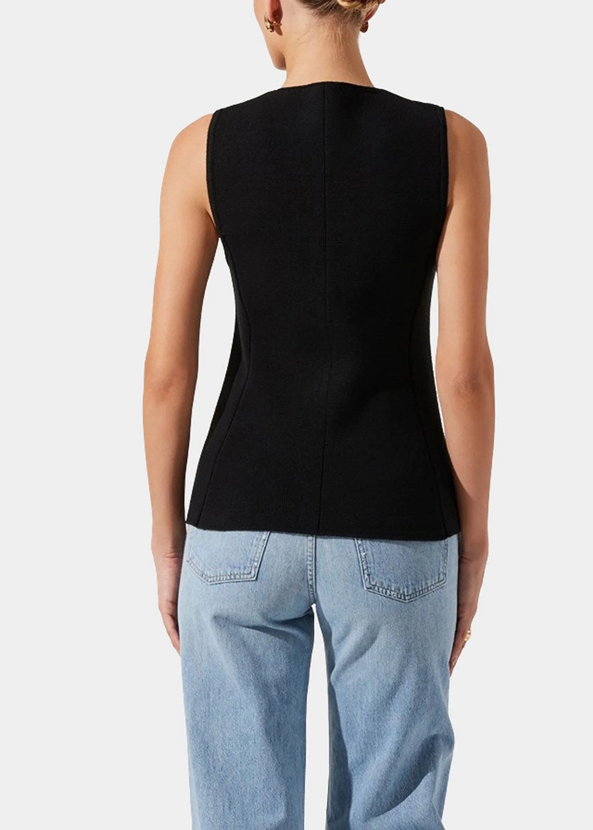 OdorResistantTechnology SelfFabric Binding Jayce Sweater Vest - Black