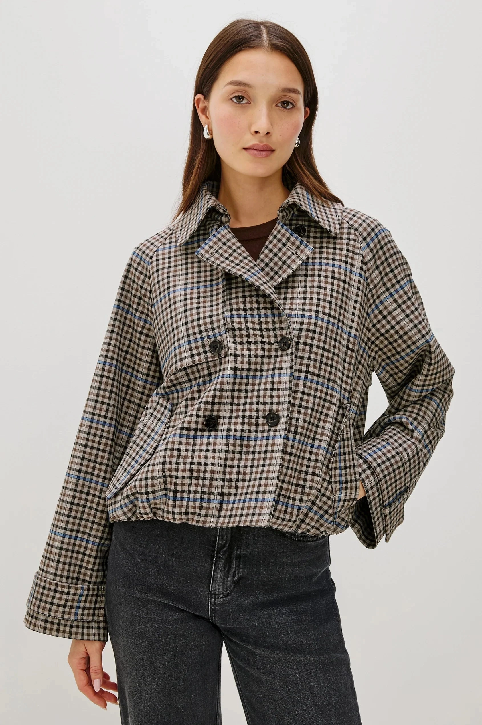 Jett Jacket Mocha Check suitable for product launches
