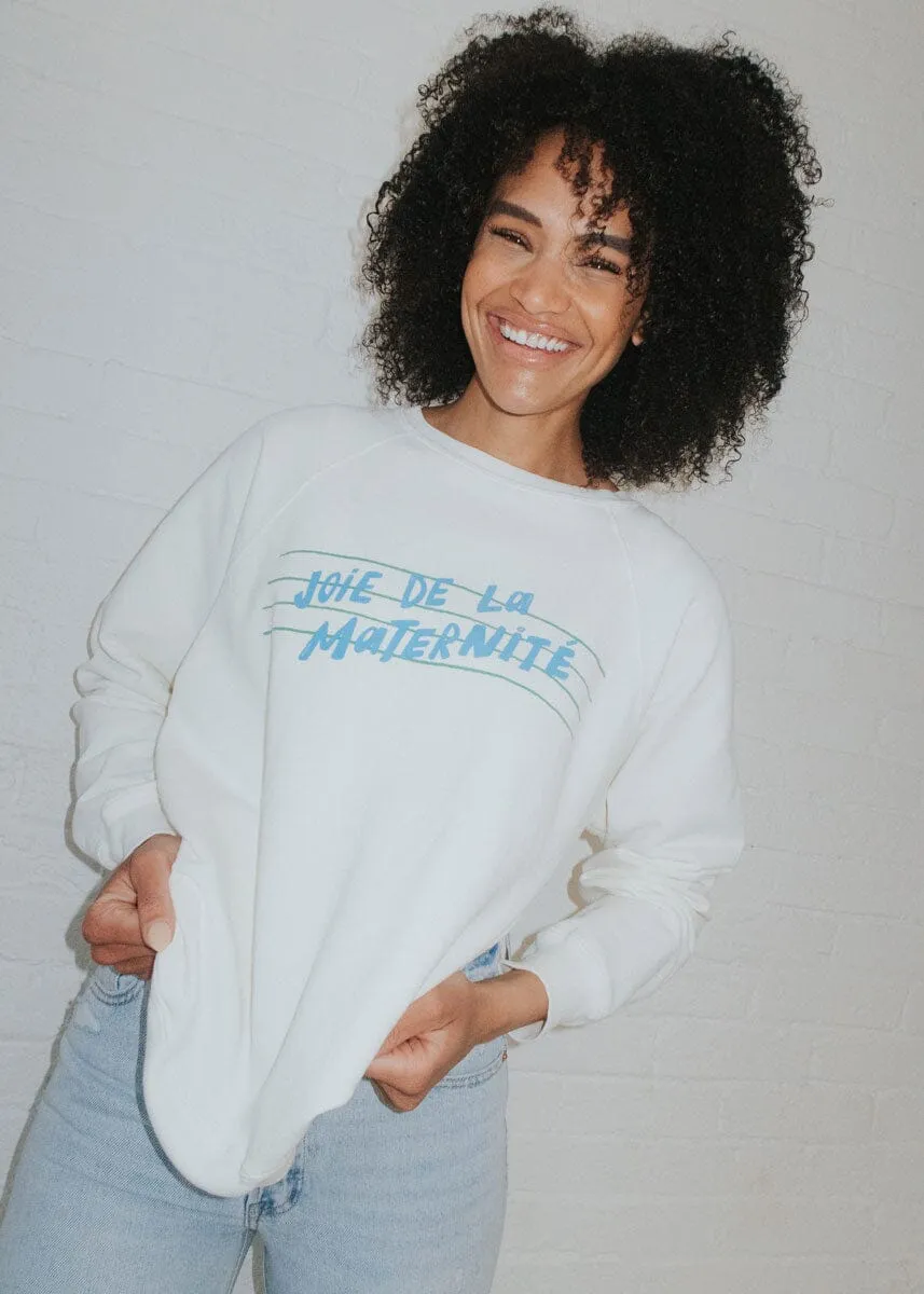 Joie De La Maternite Vintage Crewneck Colorfast Technology Durable Reinforced Elbows