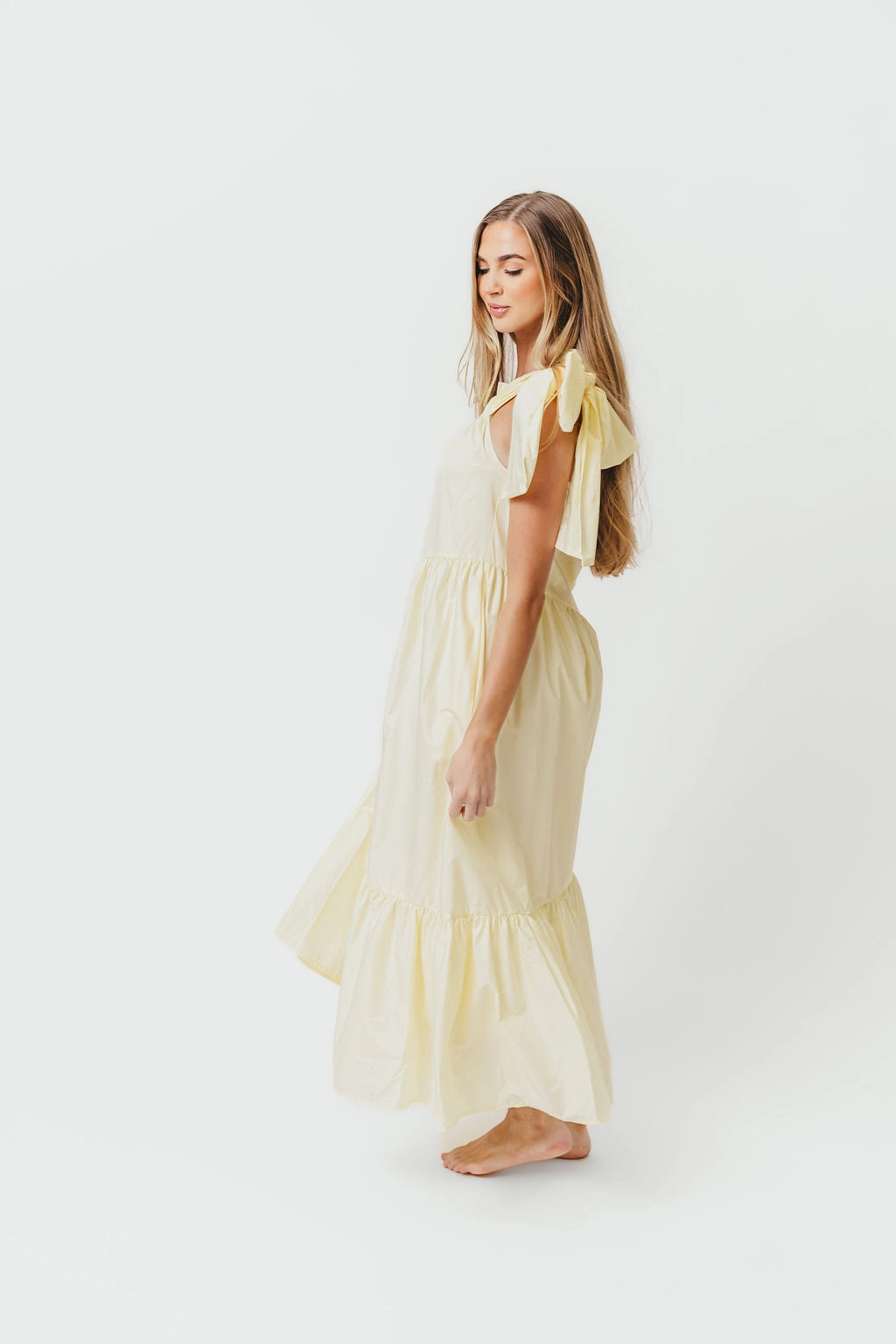 Petal Zone Jordan One-Shoulder Maxi Dress in Vanilla - Bump Friendly *Final-Sale*