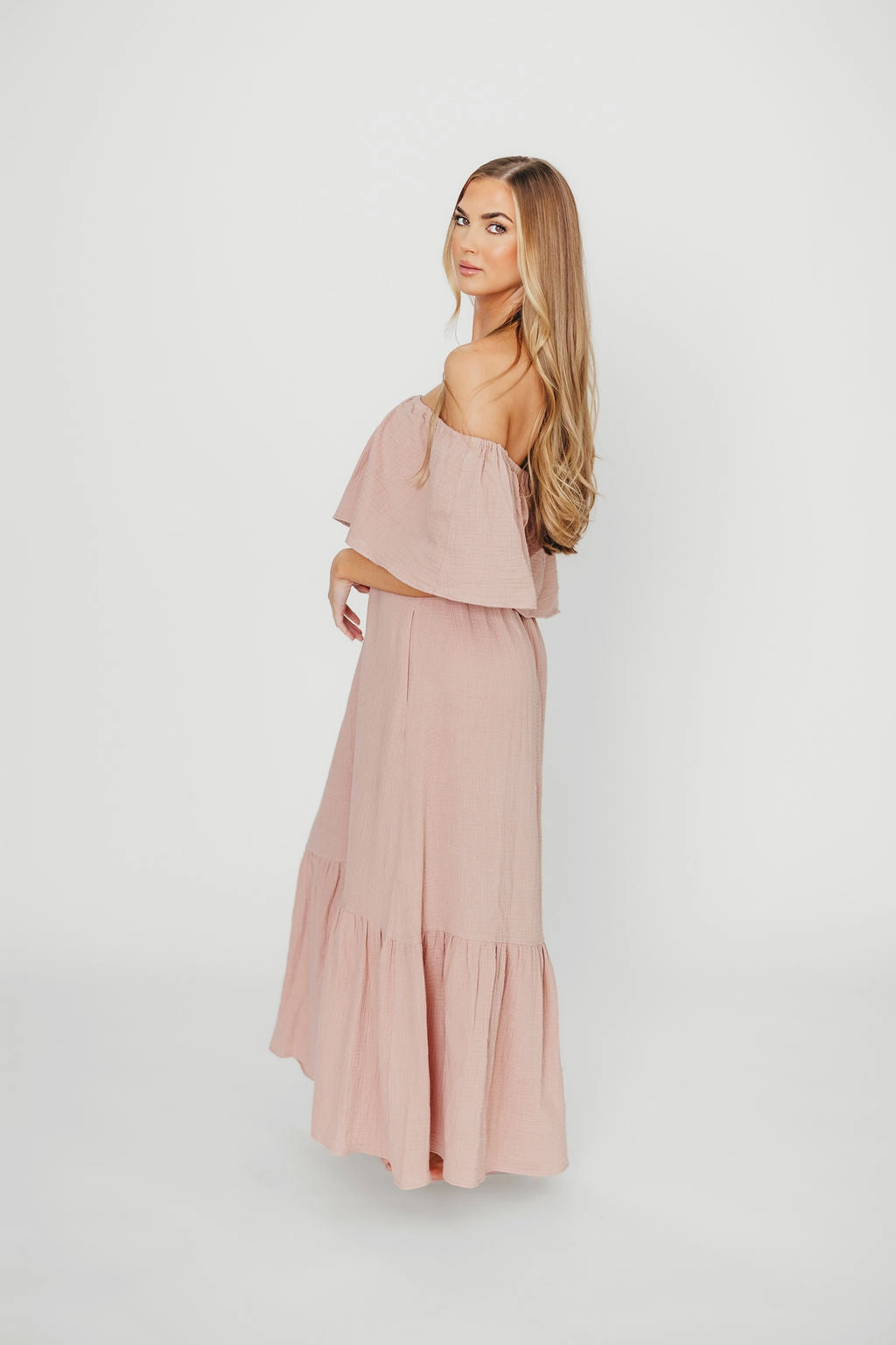 Josie 100% Cotton Maxi Dress in Rose - Bump & Nursing Friendly *Final-Sale* Soft Lines