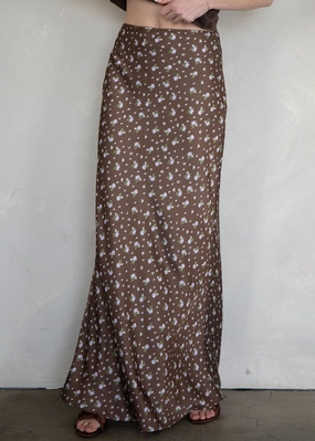 UltraSoftLining Juliette Floral Maxi Skirt - Brown
