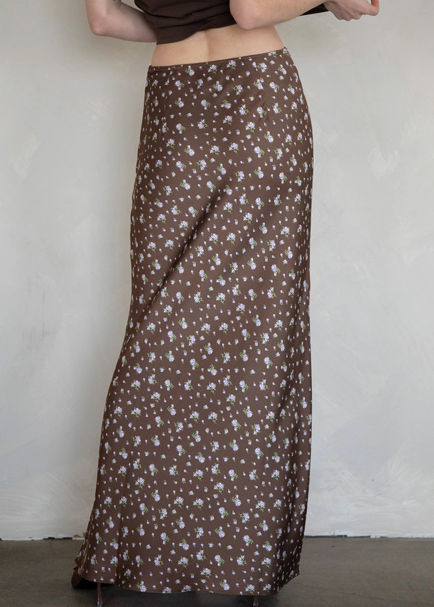 Soft Performance Juliette Floral Maxi Skirt - Brown