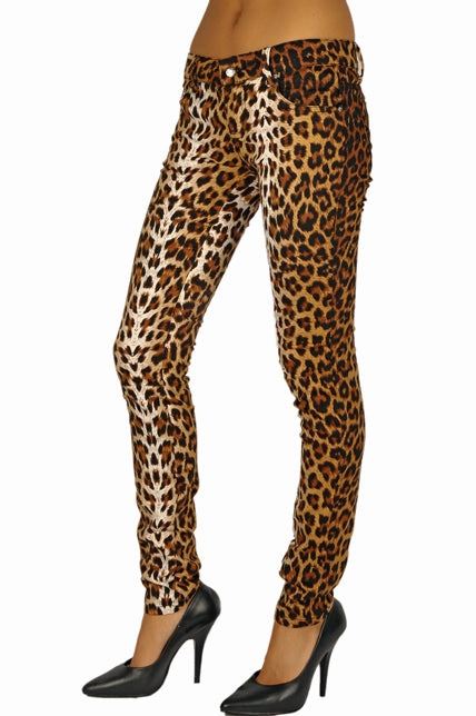 Jungle Jeans Leopard Print Travel Ease Flexible Waistband