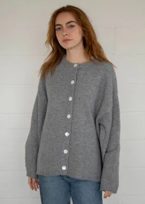 Friction Resistant Edging Non Restrictive Cut Juniper Cardigan - Heather Grey