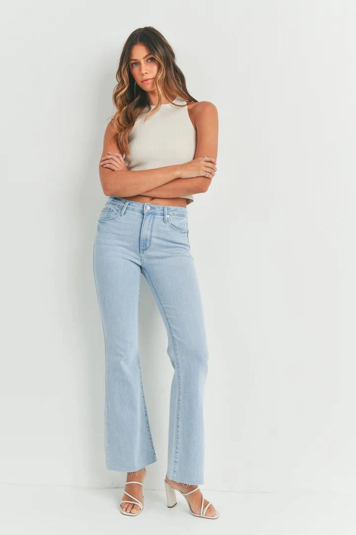 Just Black High Rise Scissor Cut Flare Comfy Home Comfort Weekend Getaway