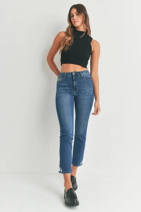 Outfit Ideas Just Black Slim Straight Distressed Jeans
