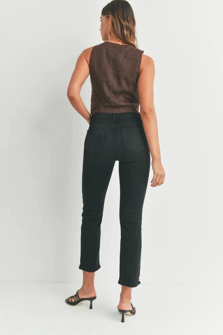 Just Black Slim Straight Distressed Jeans Smooth zipper closure Outdoor Adventure Party Look Youth Style