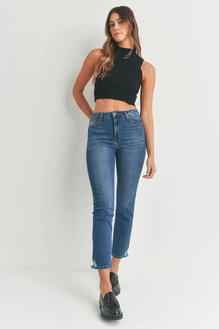 Outfit Ideas Just Black Slim Straight Distressed Jeans
