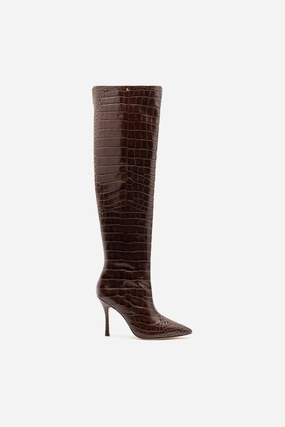 Kate Hi Boot In Brown Leather Ergonomic Shape