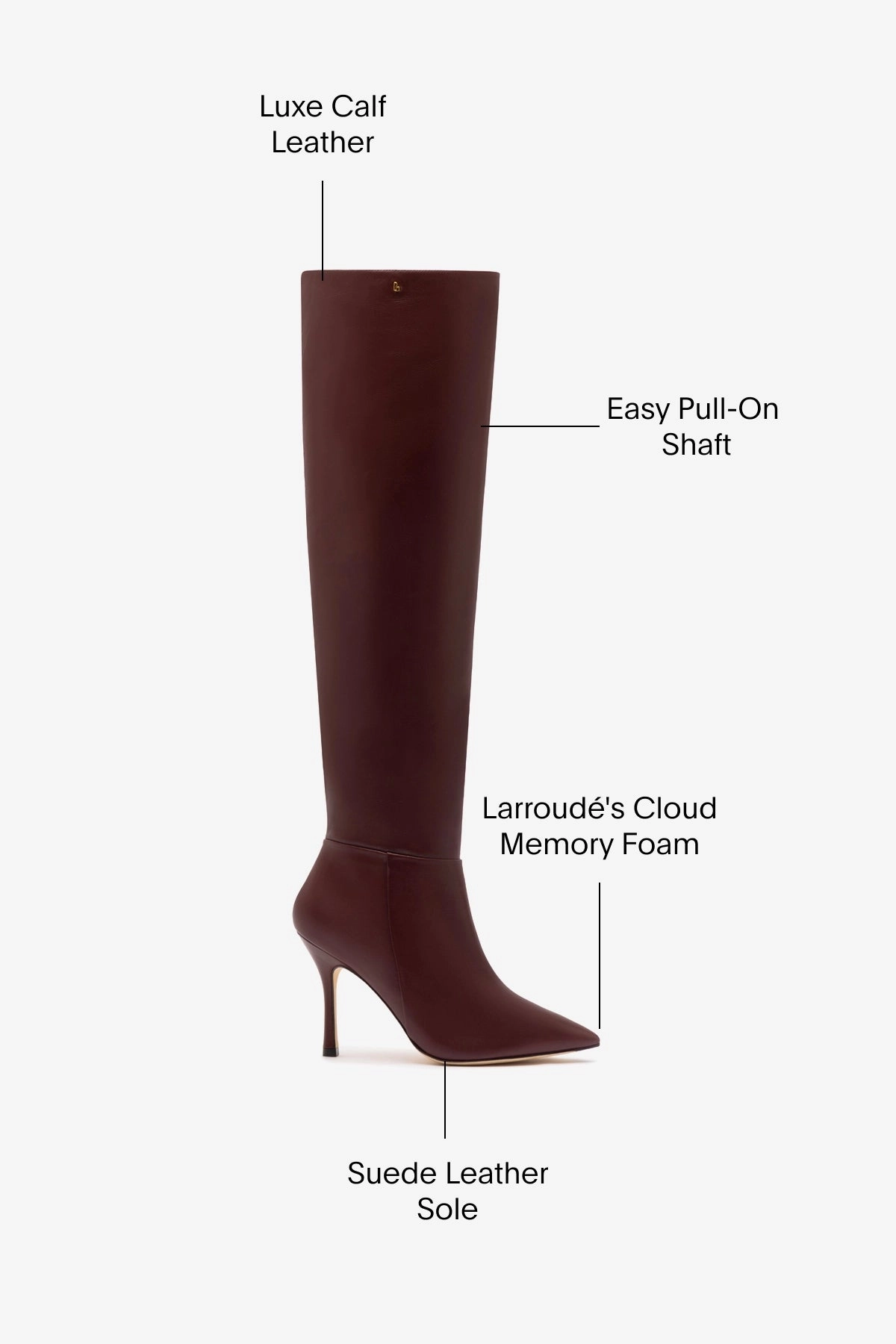 Kate Hi Boot In Burgundy Leather Cushioned Step Rainy Days