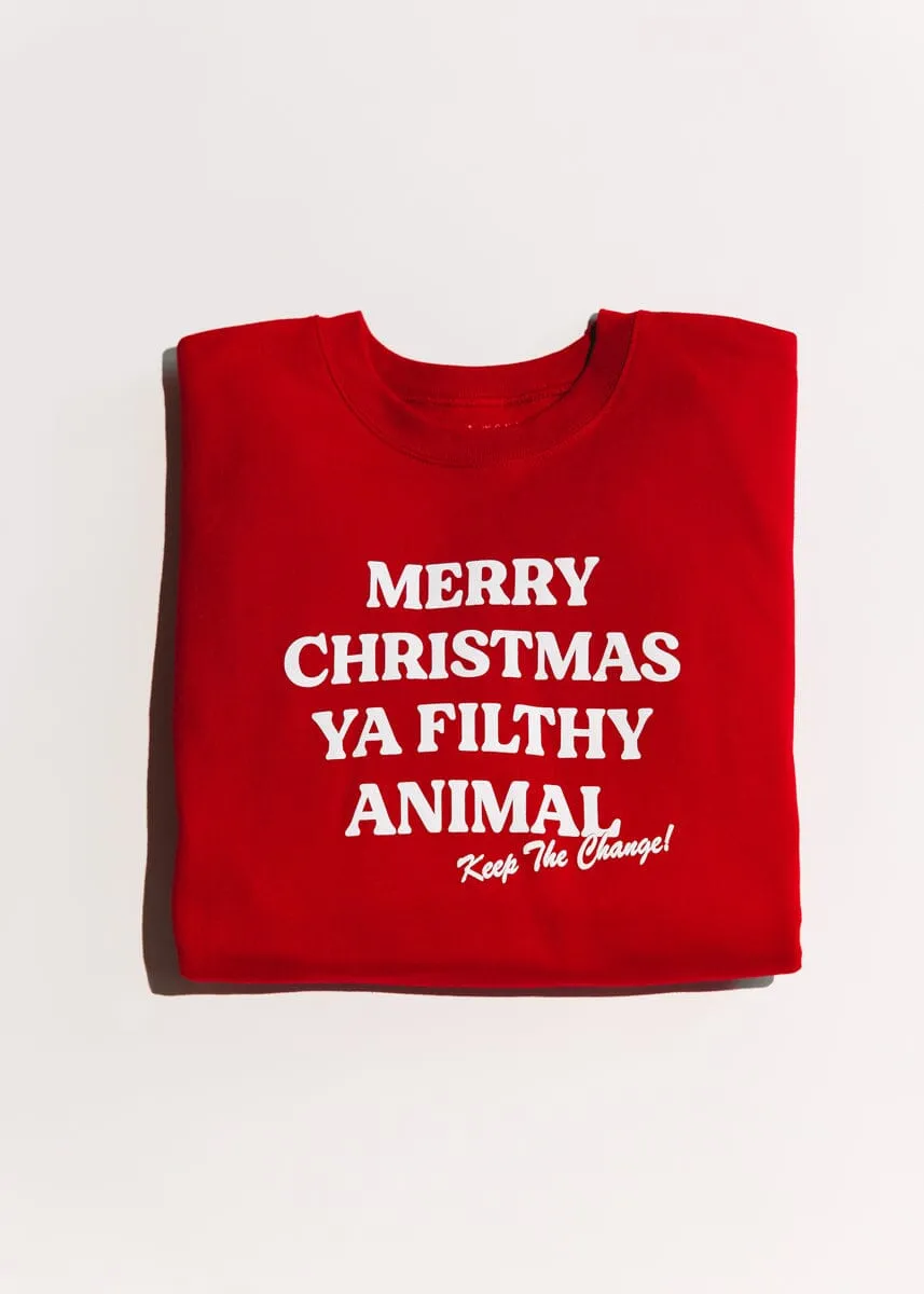 Keep The Change! Crewneck Sweatshirt - Deep Red Comfort Layer Adaptive Fit Silhouette