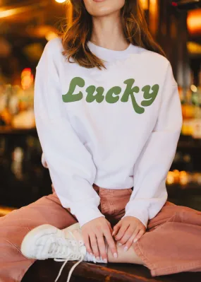 Flexible Fabric Lucky Oversized Sweatshirt - White