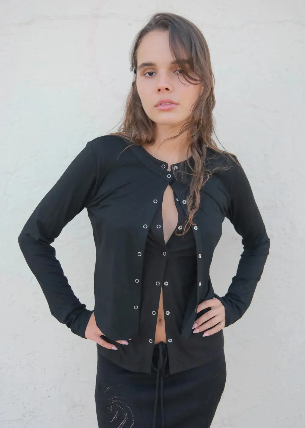 Snap Cardigan Luxury Knit