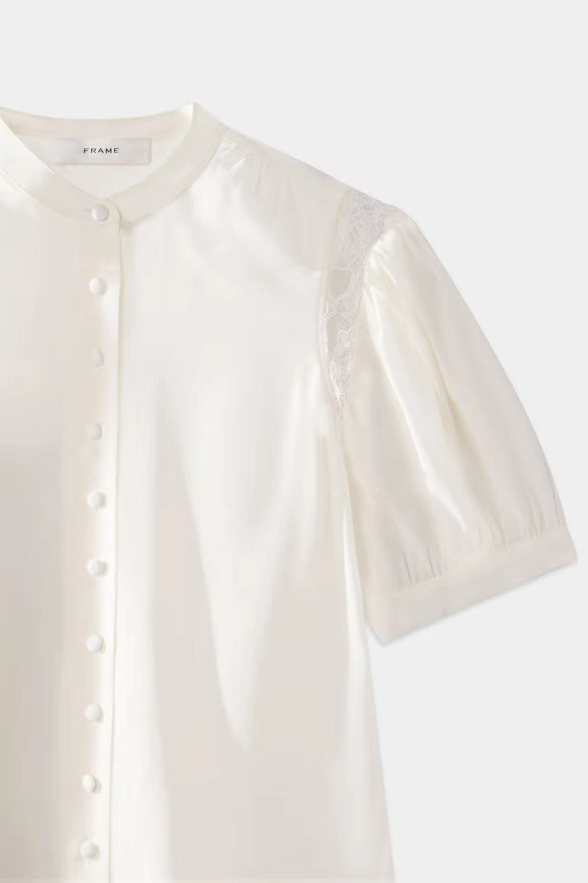 Friction Reducing Finish Ergonomic Shoulder Shape Lace Shoulder Inset Blouse