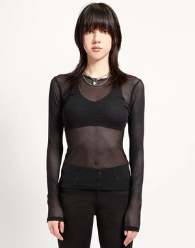 LADIES LONG SLEEVE FISHNET BLACK VentilatedArmholes PortableOption
