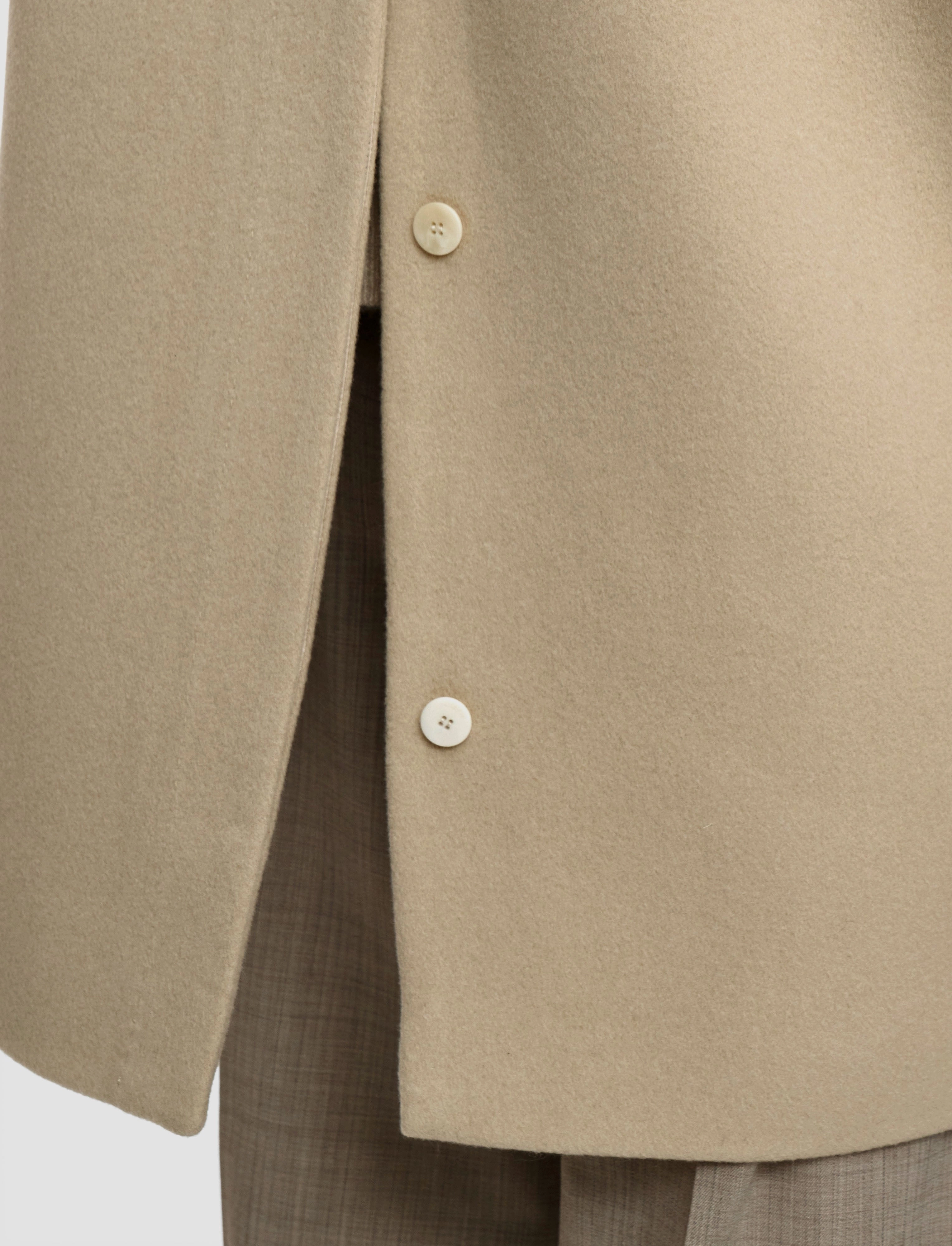 Loti Soft Wool Cashmere Coat Seamless Street Fit Soft Interior Brushing