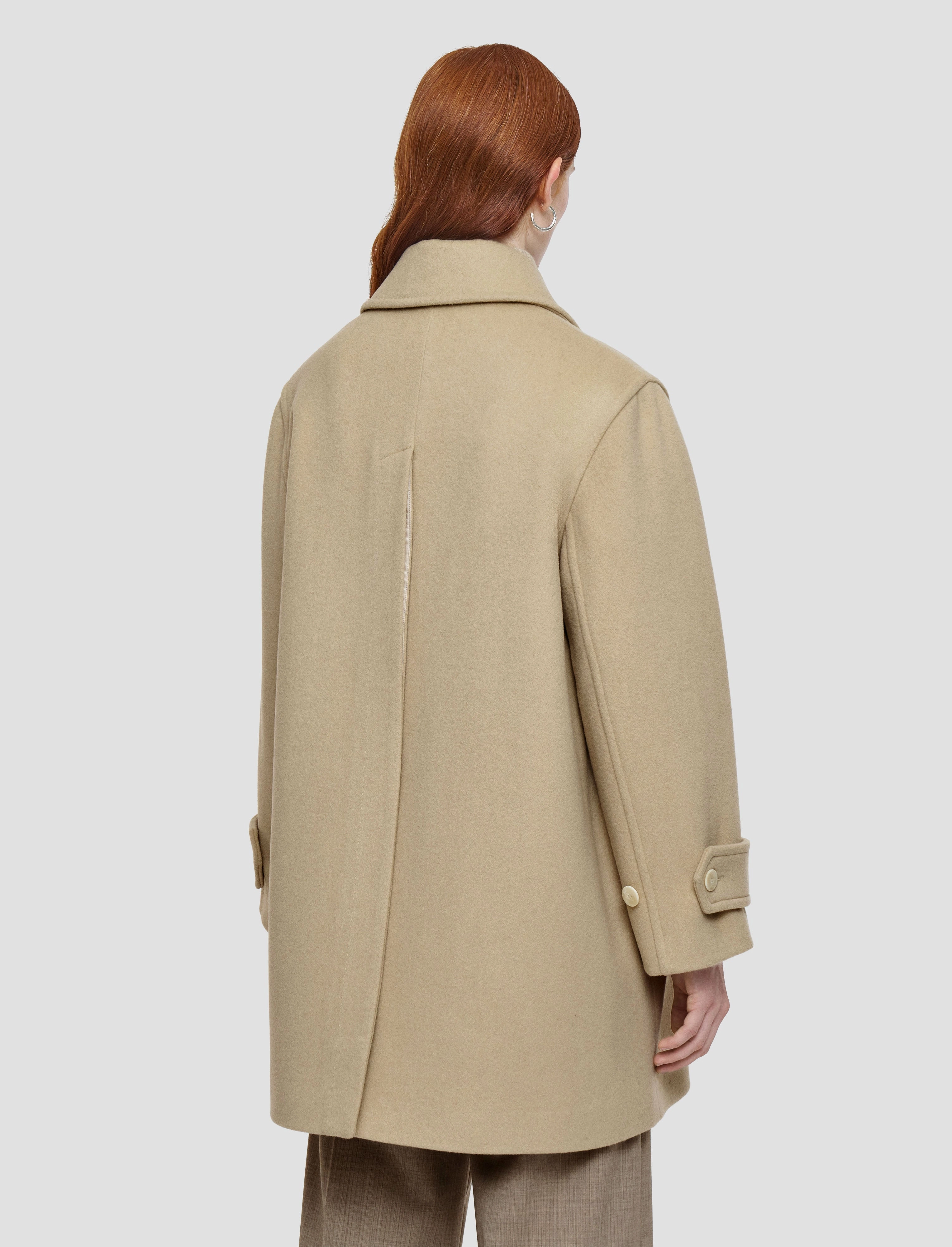 Stretchable Panels Casual Feel Loti Soft Wool Cashmere Coat