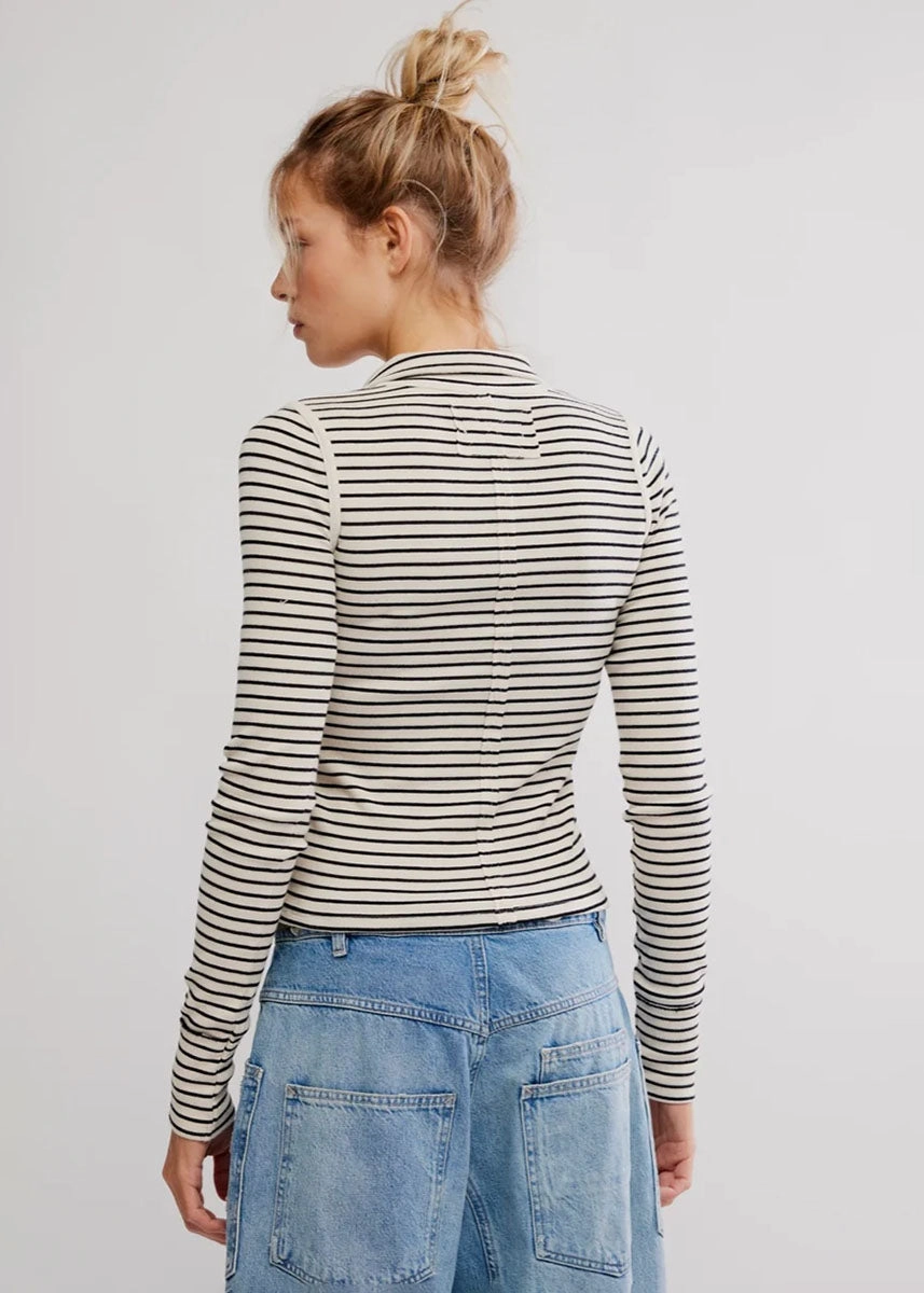 Lake Henley Stripe Top - Tea Combo Self Cleaning Coating