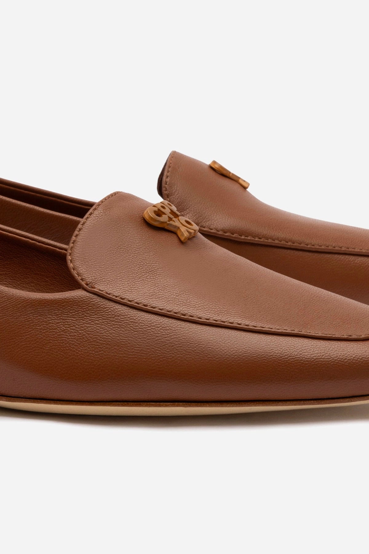 Larroud x CPPXO Loafer In Caramel Leather Knit Upper