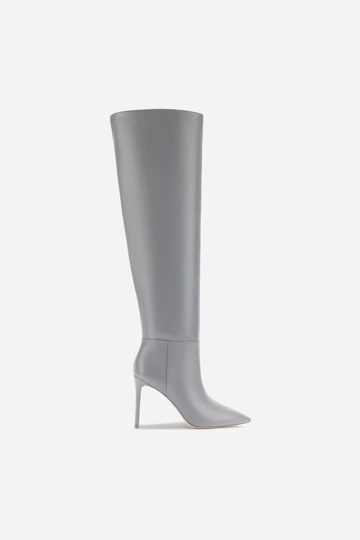 Adjustable Fastening Protective Finish Functional Minimalist Larroud x Jennifer Fisher Boot In Cement Grey Leather