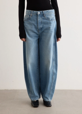 Mid Rise Balloon Jeans High Waist Clean Finish