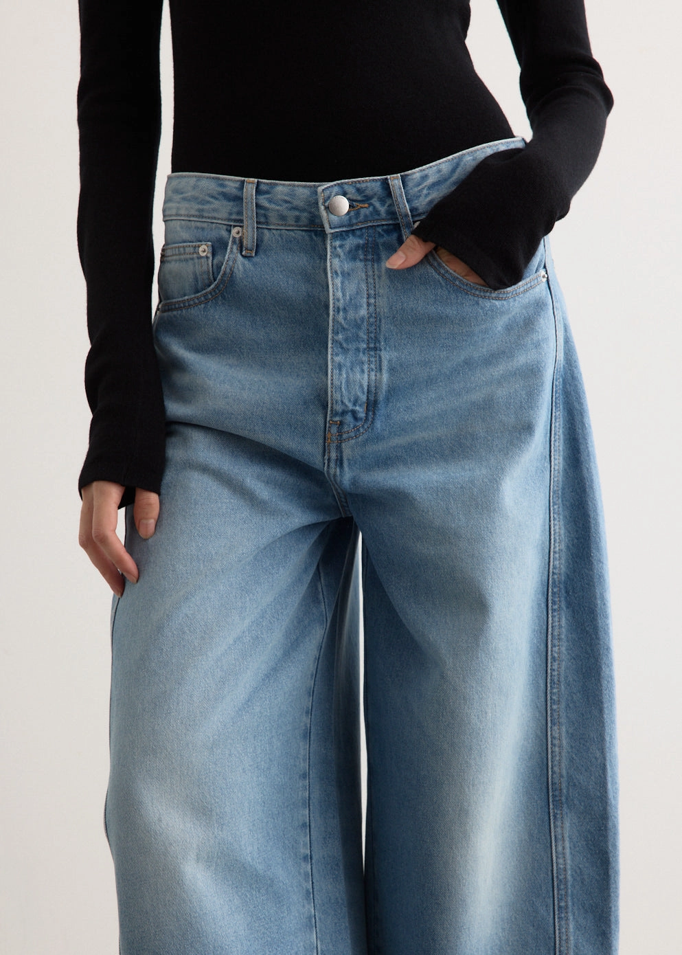 Mid Rise Balloon Jeans Everyday Party Look Classic Casual