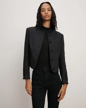 Latrell Embroidered Jacket Navy Hydrostatic Rating Tested