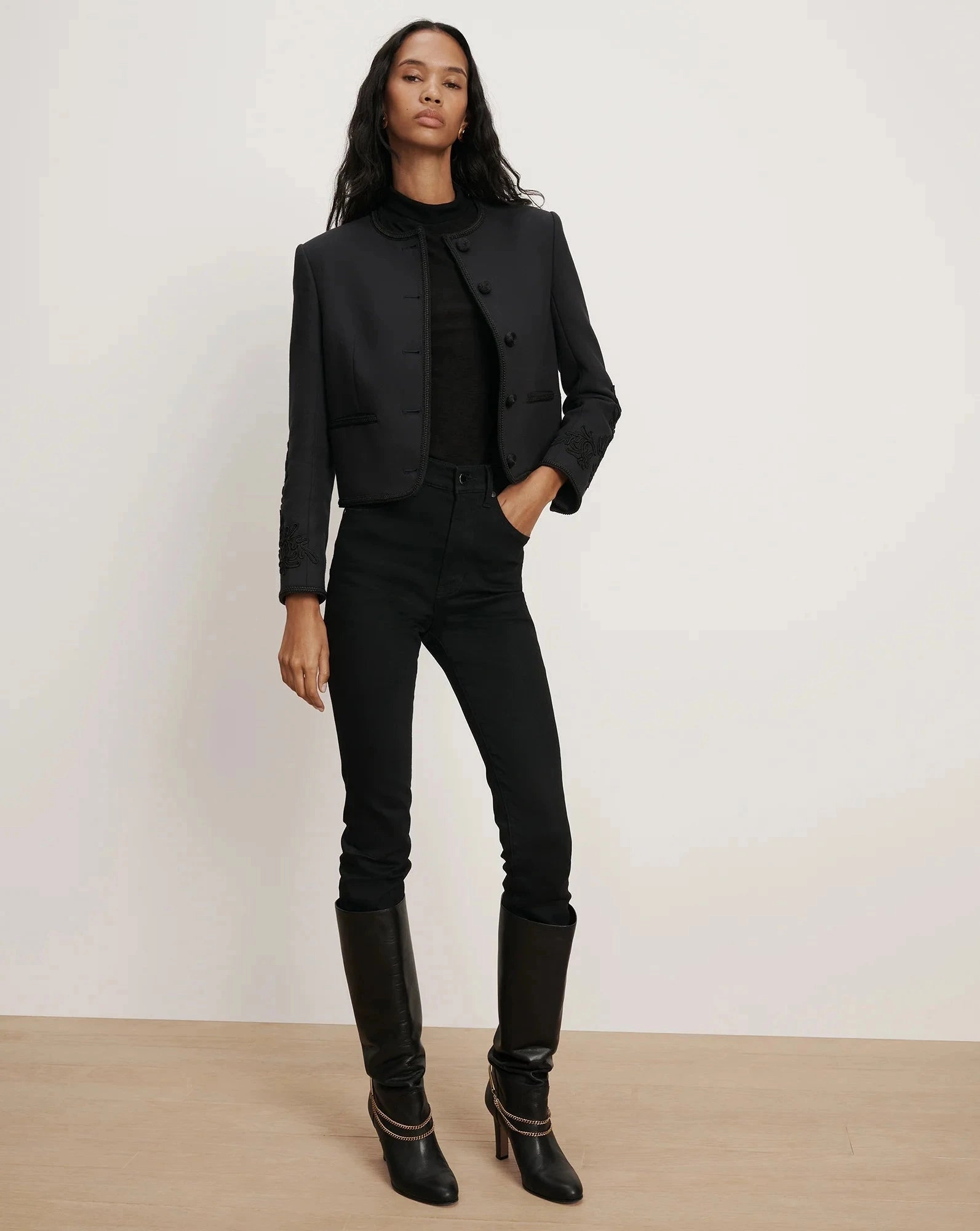 Latrell Embroidered Jacket Navy Goggles