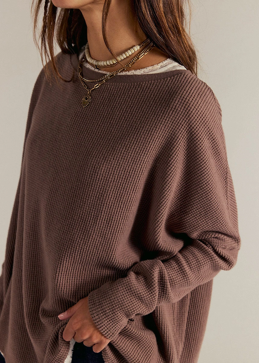 PlushLining EcoFriendlyDye Latte Blues Thermal Top - Leafless Tree