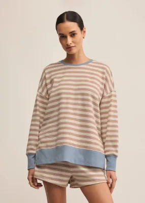 Layer Up Stripe Sweatshirt - Evening Sand Cozy Fit soft fit