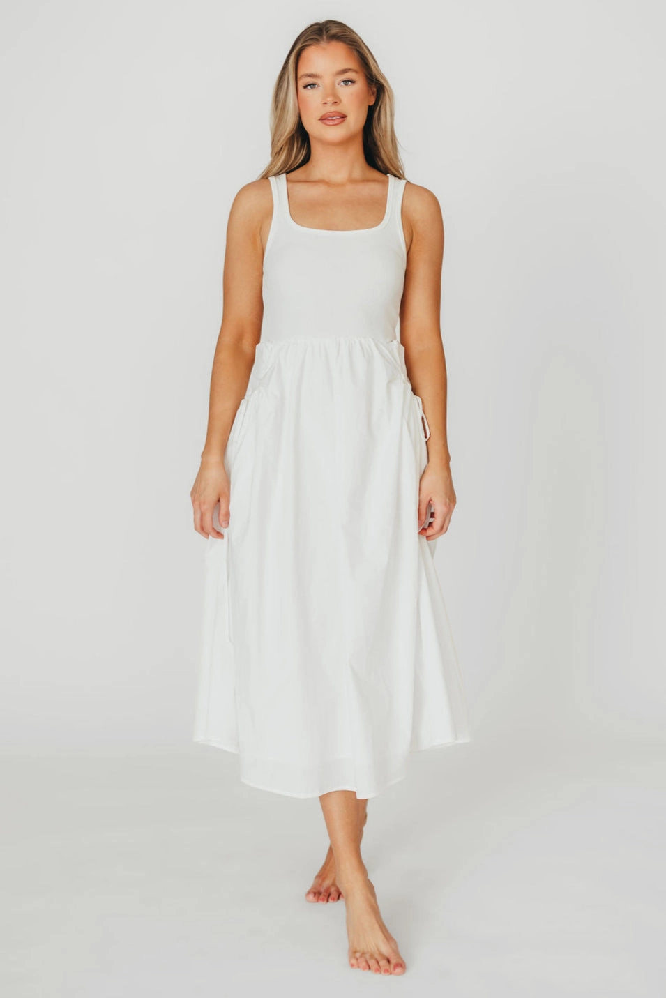 Lucca Midi Dress in Off-White *Final-Sale* Form Focus