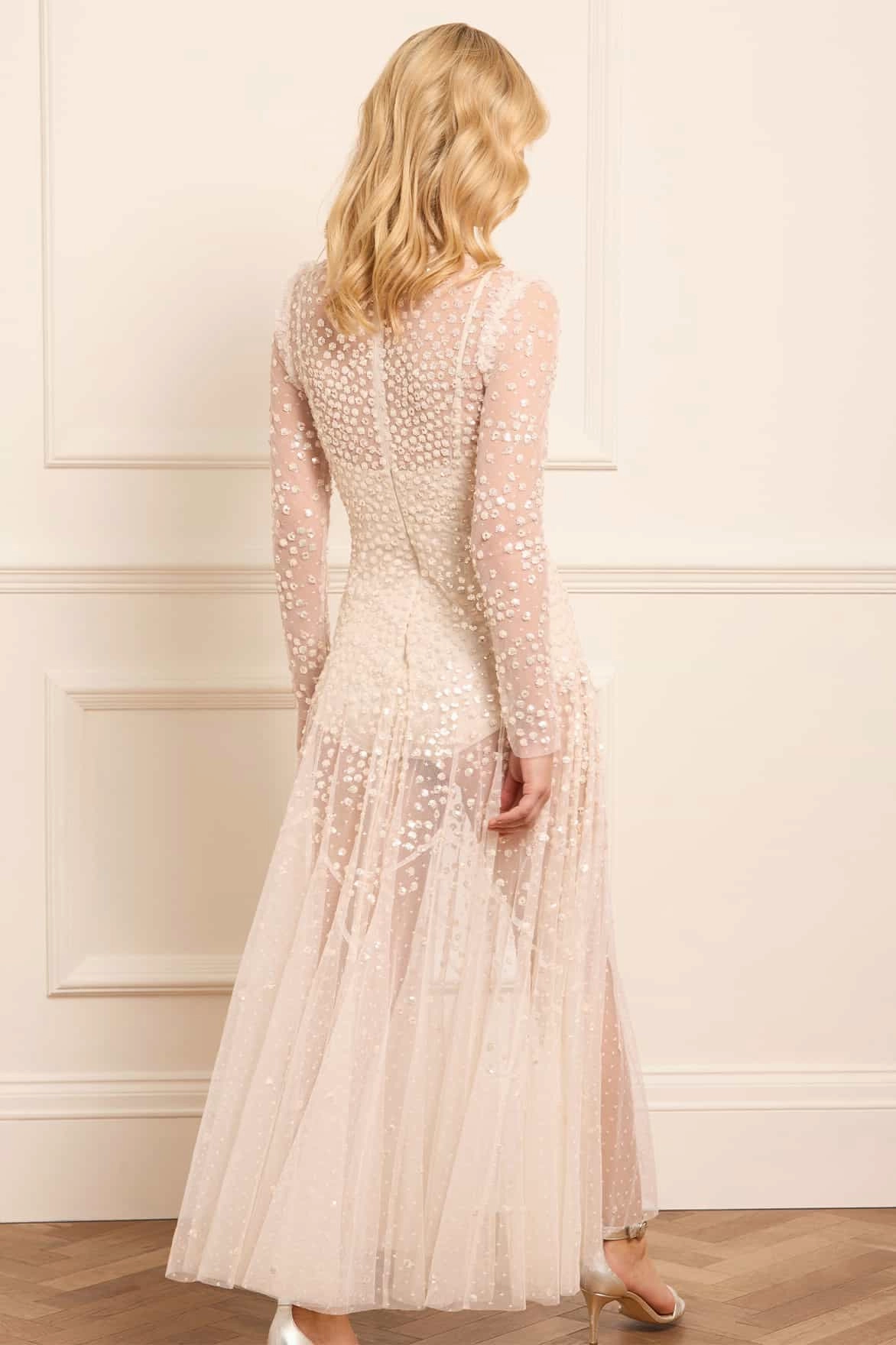 Casual Vibes Light Volume Leila Dot Sheer Ankle Gown