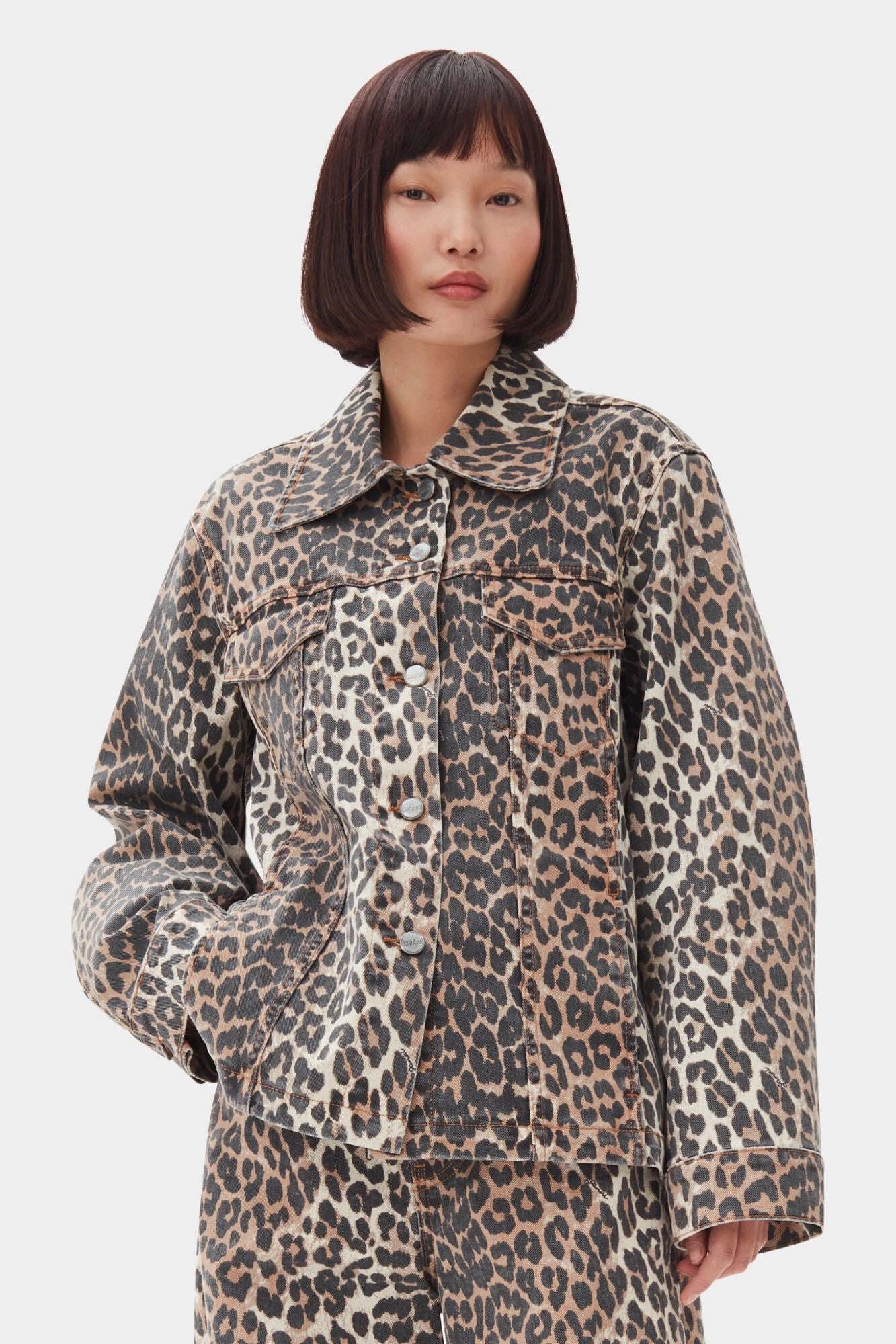 Leopard Printed Denim Jacket Courage