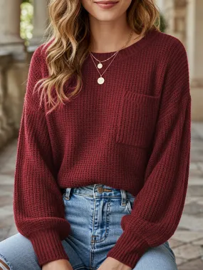 Loose crew neck sweatshirt family gathering Versatile Layering Piece