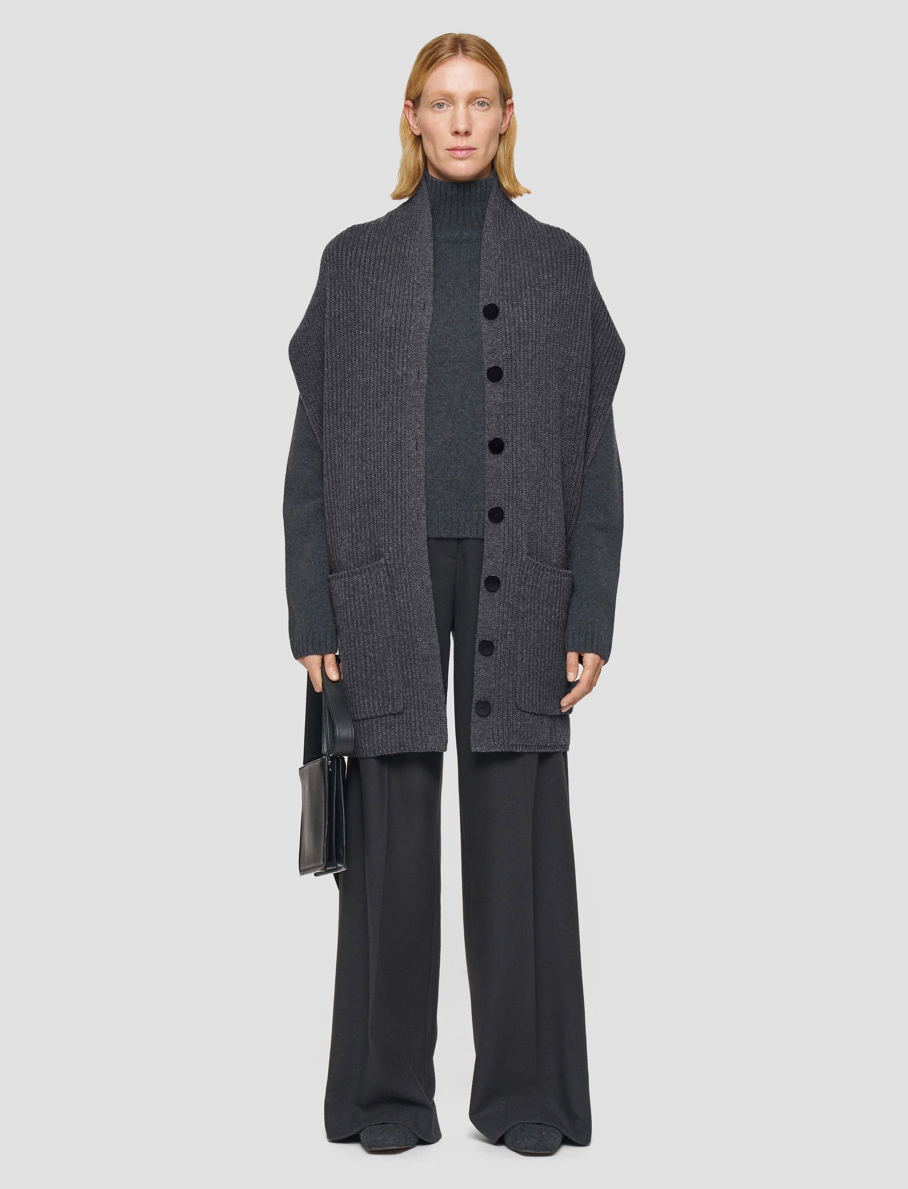 Modern Warmth AntiStatic Lining Light Cardigan Stitch Button Scarf