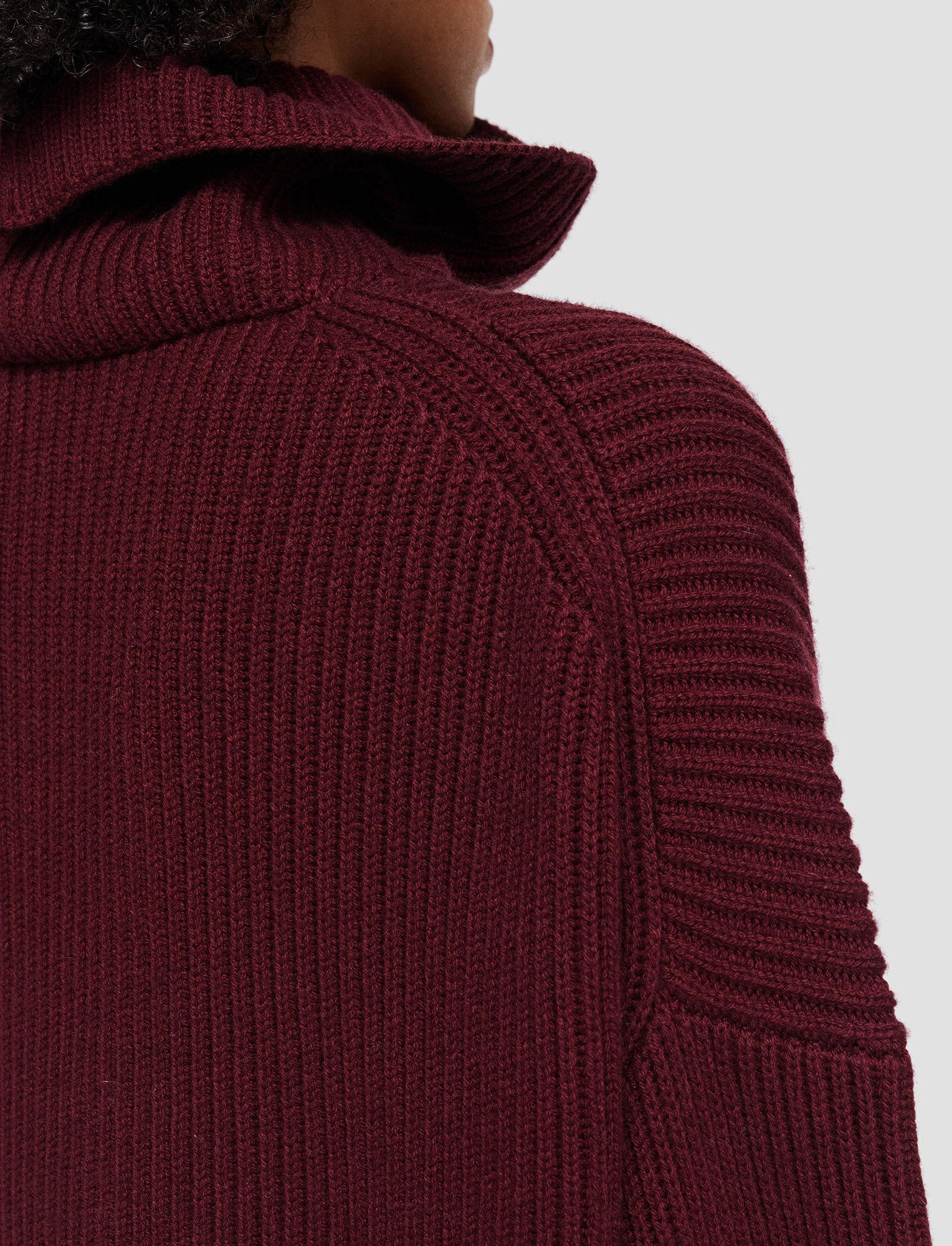 TemperatureRegulating Fabric Tonal Stitching Detail Light Cardigan Stitch High Neck Jumper