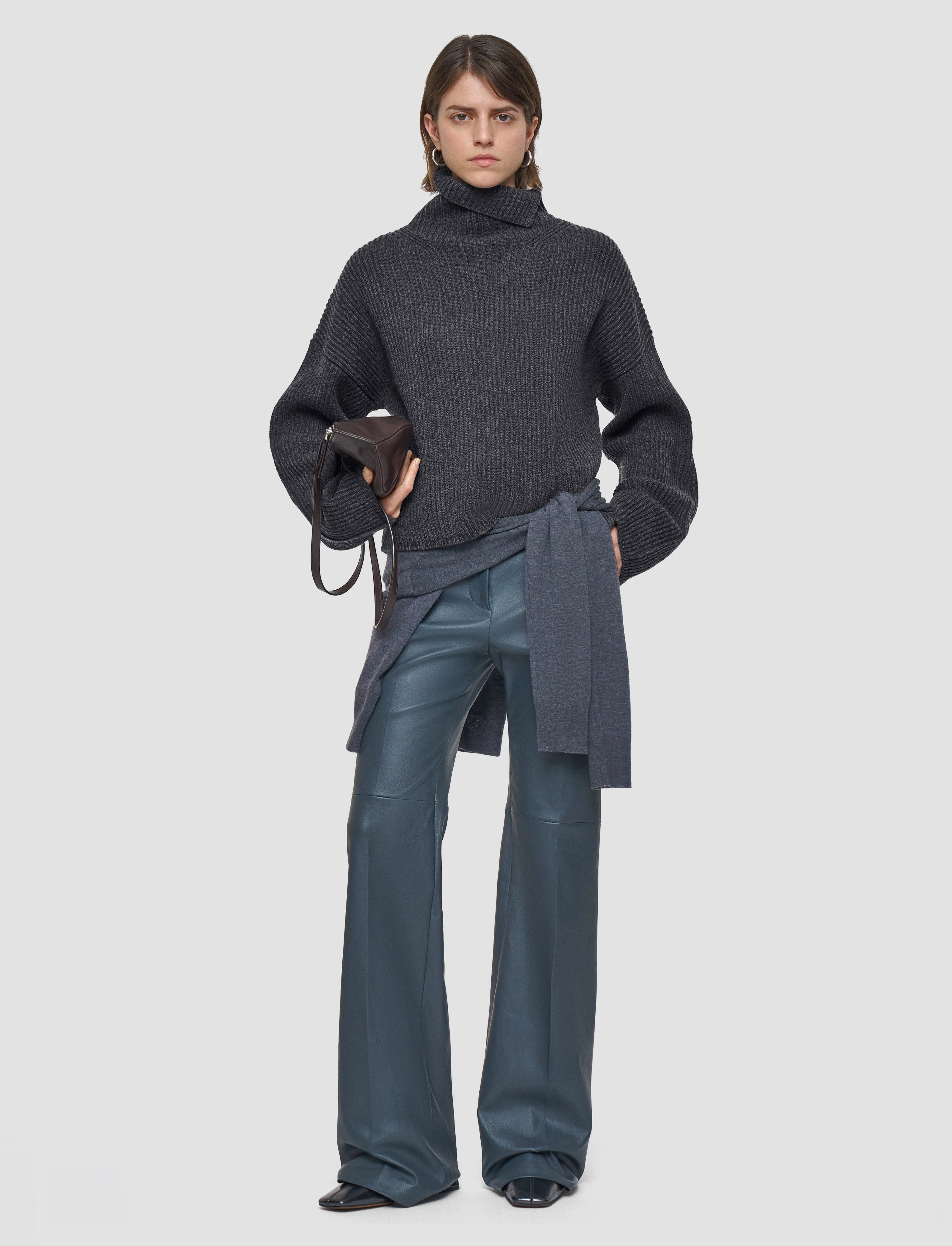 Light Cardigan Stitch High Neck Jumper ZeroWaste Manufacturing Autumn Ready