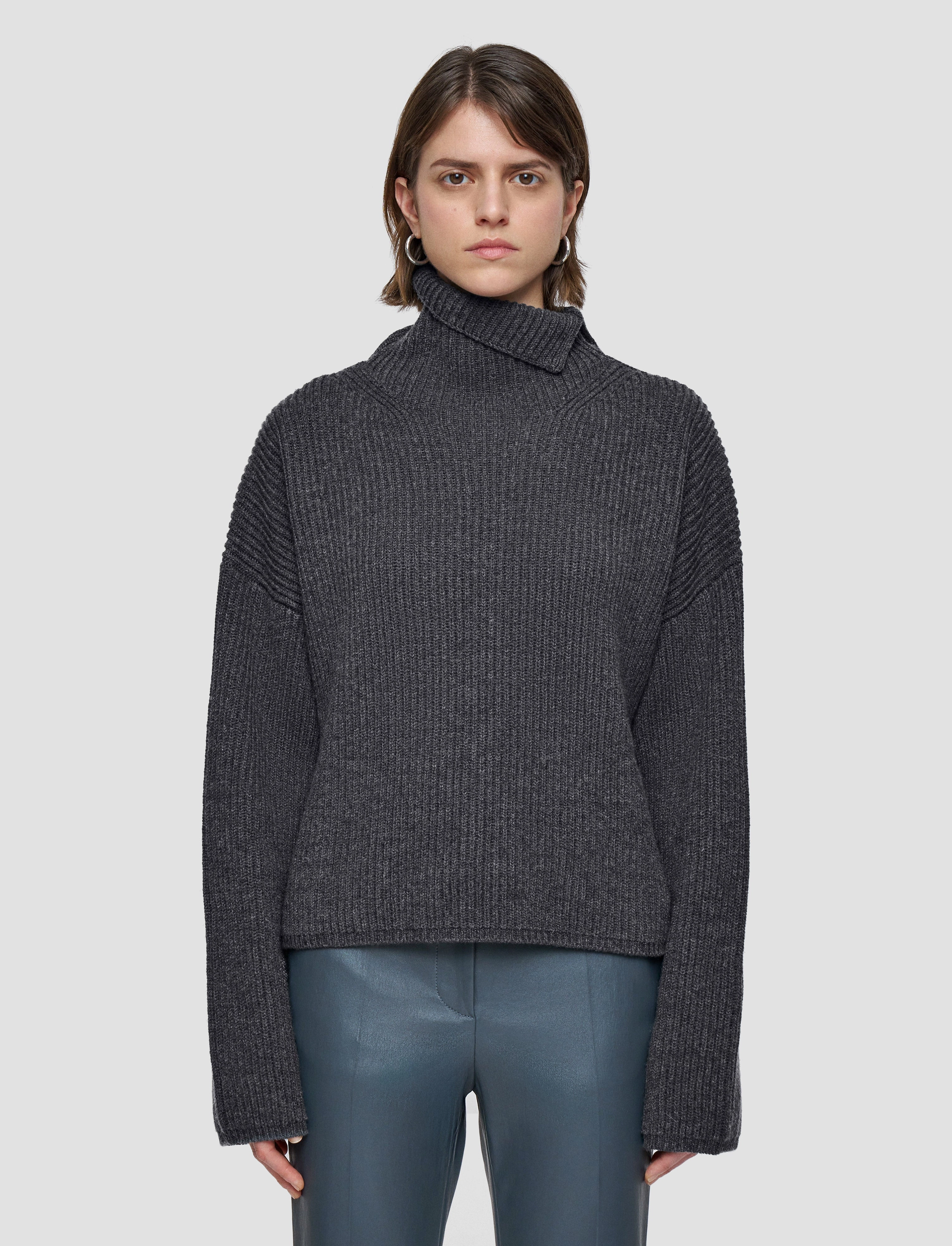 FadeResistant Light Cardigan Stitch High Neck Jumper