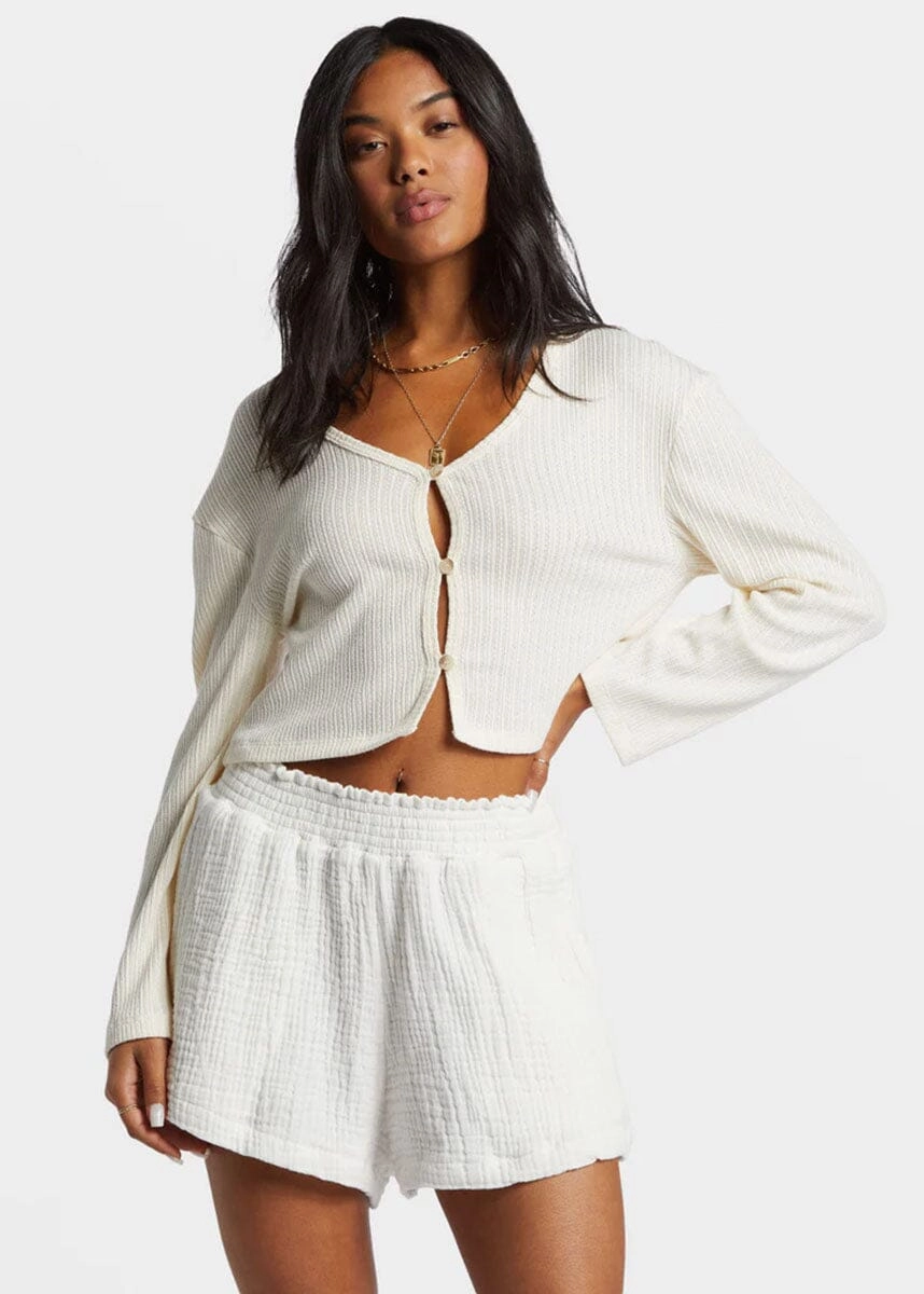 In The Waves Short - Salt Crystal Office Appropriate StainResistantCoating