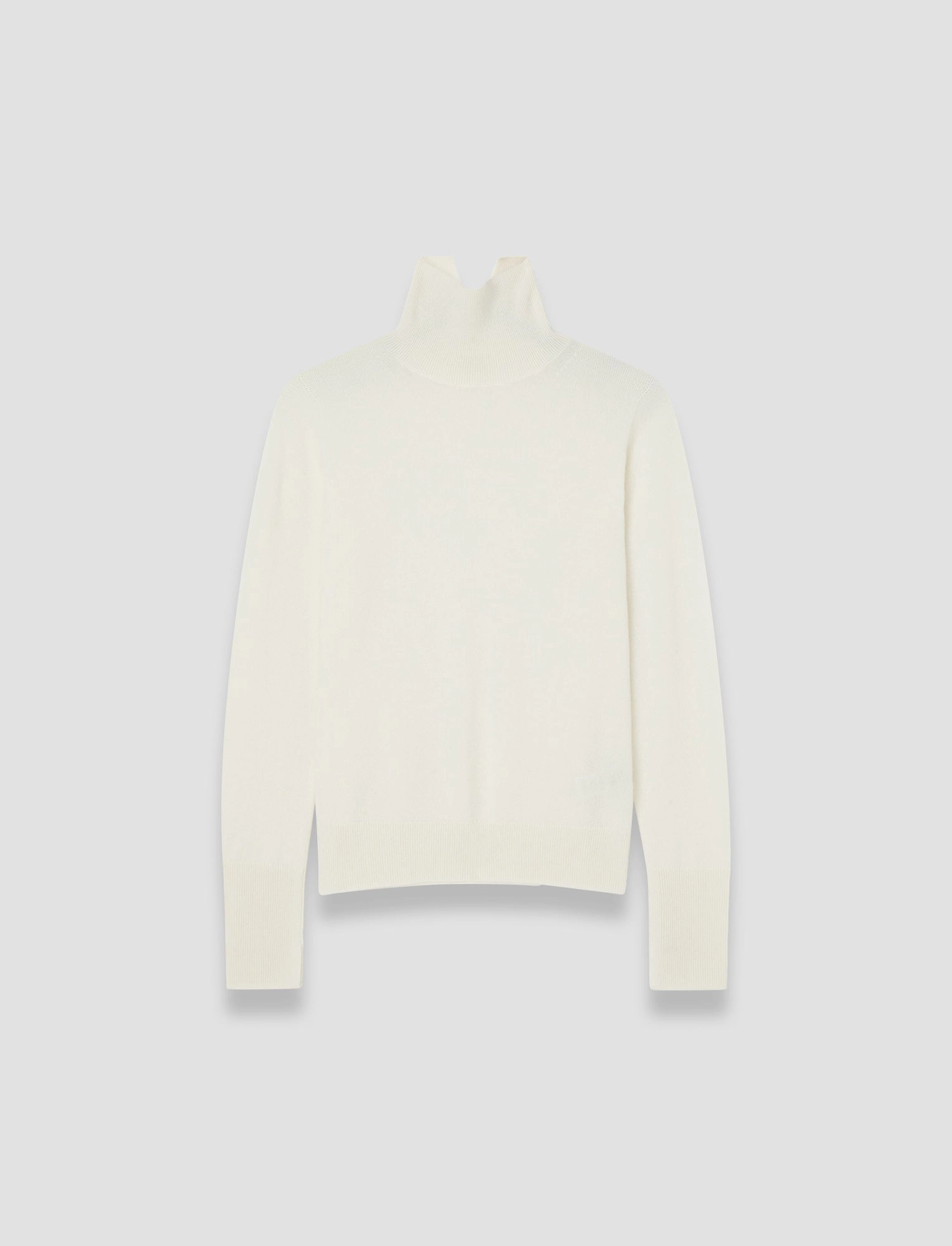 Textured Slub Yarn Light Pure Cashmere High Neck Jumper