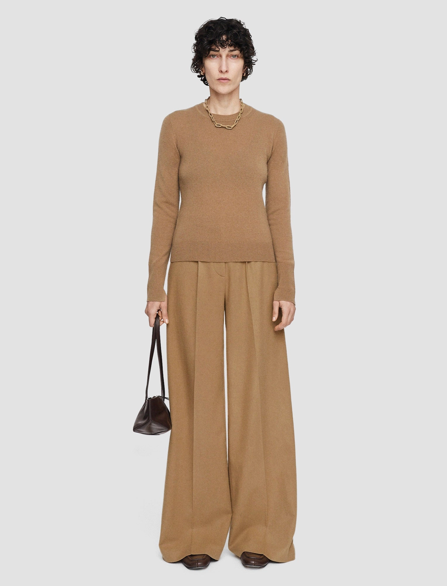 Work Friendly YarnDyed Stripes Light Pure Cashmere Round Neck Jumper