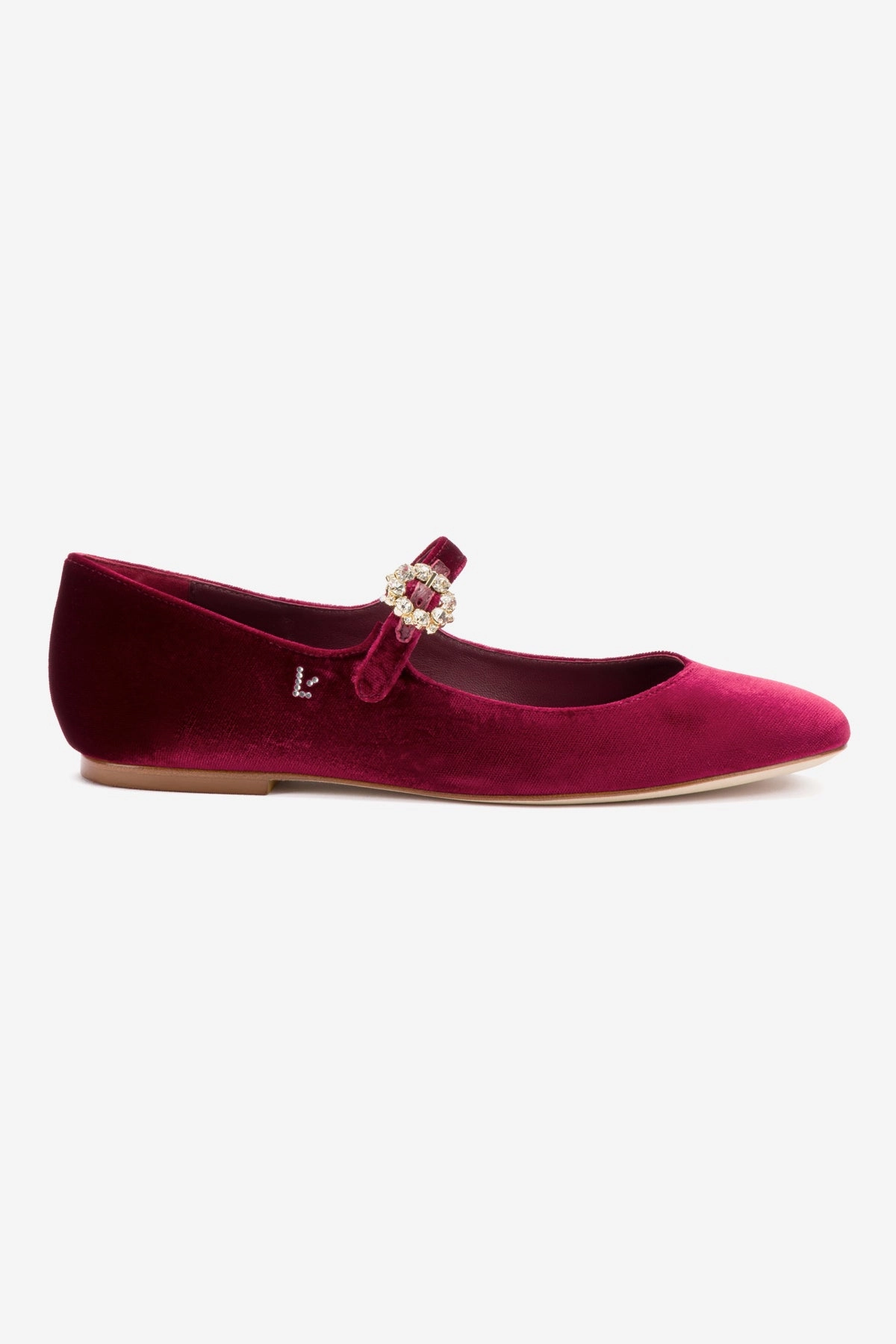 Patent Shine Blair Ballet Flat In Wine Velvet