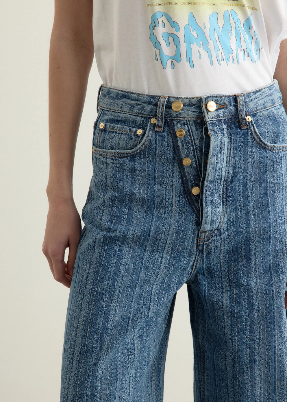 Night Out Rainy Day Structured Denim Double Fly Baggy Jeans