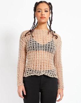 HOLY PUNK SWEATER IVORY WideNeckline