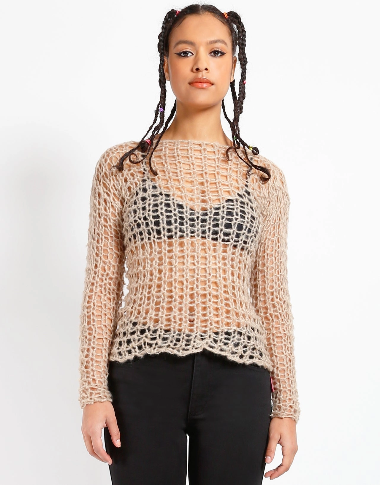 HOLY PUNK SWEATER IVORY WideNeckline