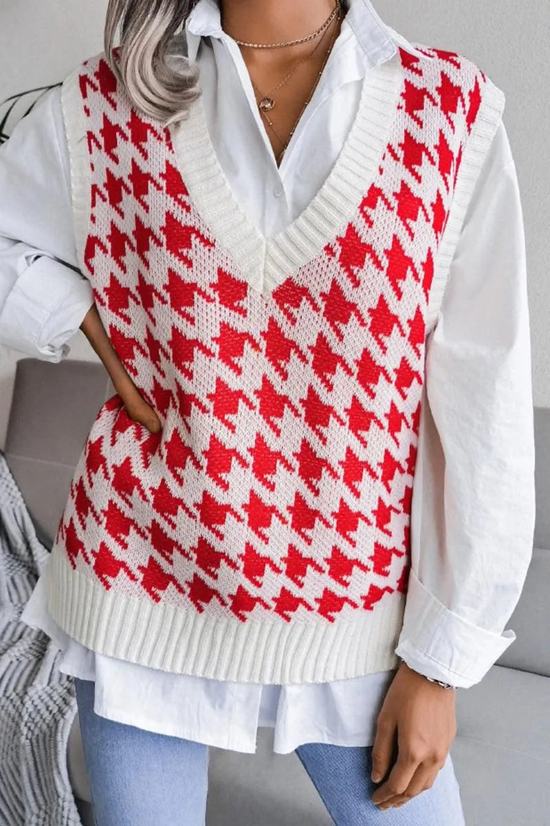 WOMEN RIBBED PATTERN SWEAT VEST LoopwheelFabric