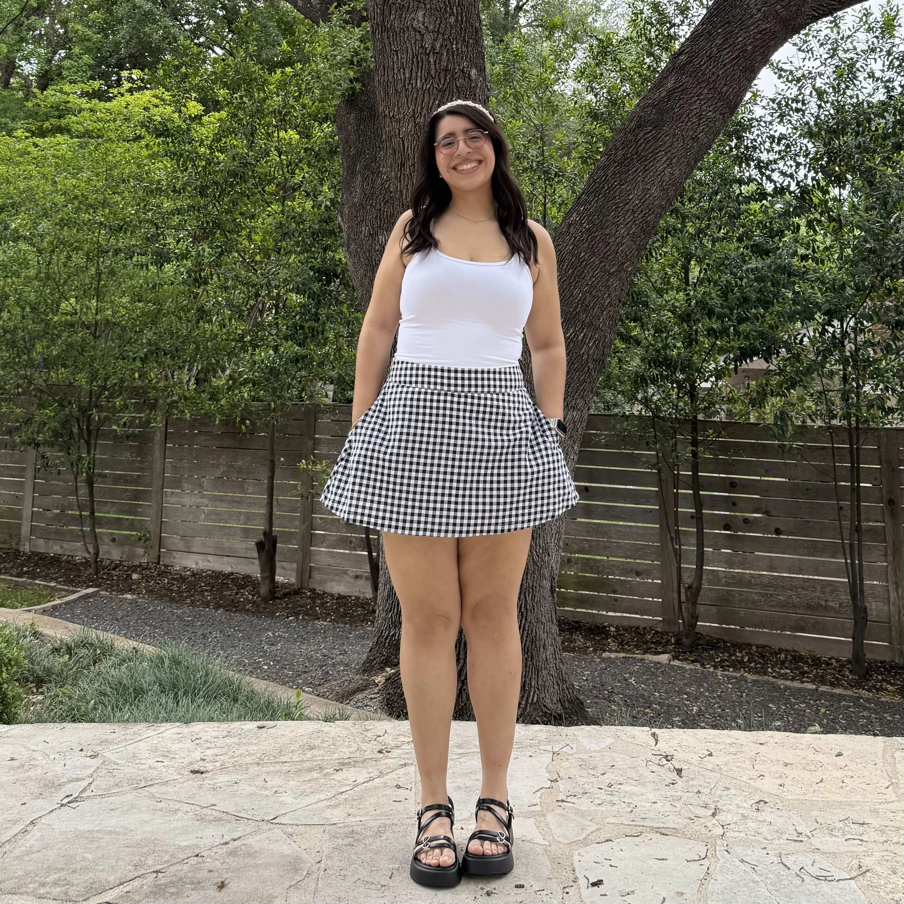 Anti Pilling Surface Anorak Christina Mini Skirt - Black and White